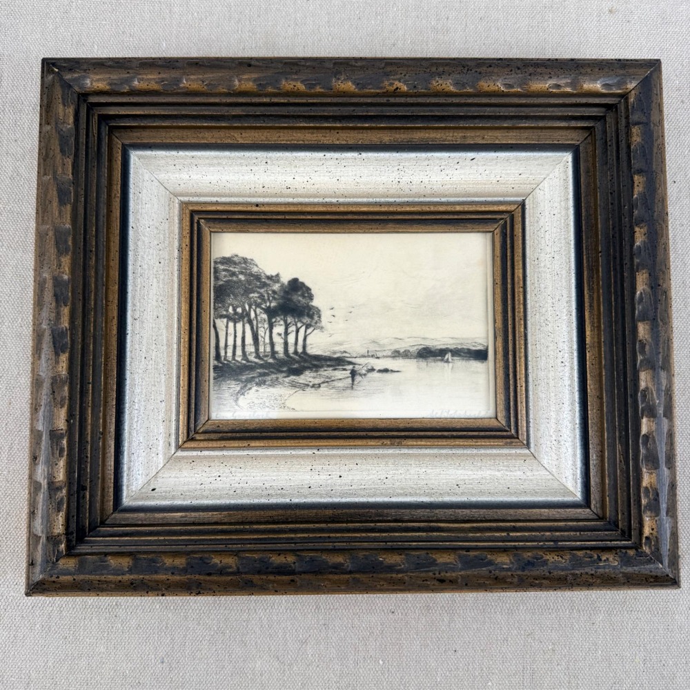 Pair of John Nichols Signed Etchings Dockyard Terrace & On Gareloch Maritime - Picture 2 of 16